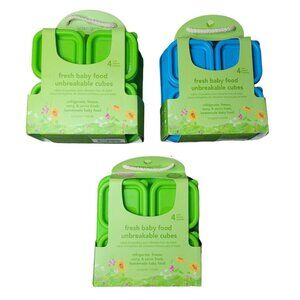Lot of Green Sprouts Fresh Baby Food Unbreakable Cubes 4oz‎ 2oz BPA BPS Free New